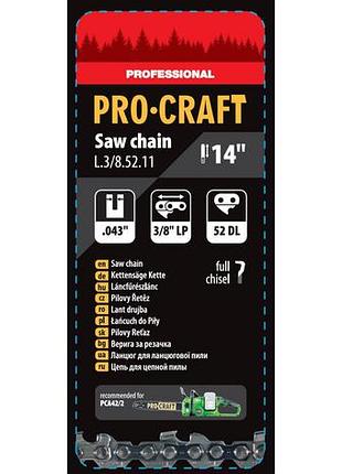 Ланцюг для ланцюгової пили procraft l-3/8-52.11