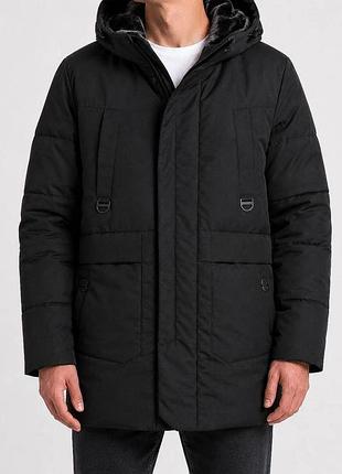 Куртка чоловіча зимова однотонна, колір чорний, 244rl-8562 xl, 50, xl