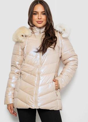 Куртка женская зимняя короткая, цвет бежевый, 244r23-611 54, xxxl