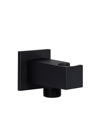 Підключення з тримачем для шланга qtap spojeni прямокутне qtcrbbh025 black matt