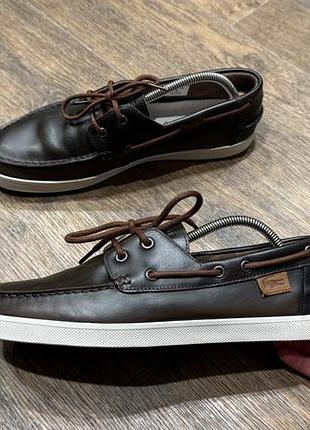 Мужские кожаные топсайдеры lacoste keellson premium, размер 44,5