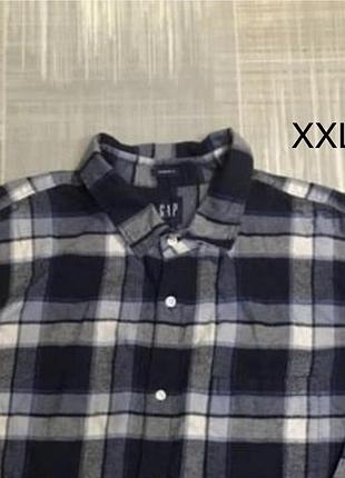 Gap💙чоловічий одяг/тепла синьо-сіра сорочка💛44/xxl/52