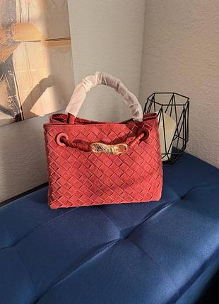 Брендовая плетёная сумка bottega veneta натуральная замша вишнёвая бургунди