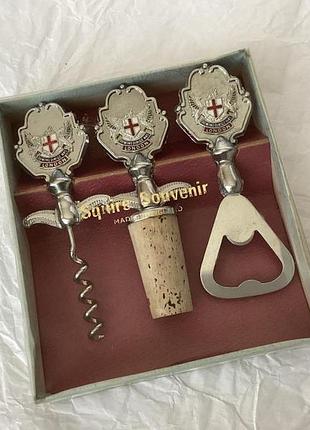 Вінтажний барний набір squire souvenir (лондон, англія) герб city of london, новий у коробці.