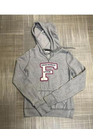 Abercrombie &fitsh💙жіночасіра  утеплена кофта-худі з капюшоном💛розмір 36/s/44 жіночий одяг/чоловічий одяг/унісекс