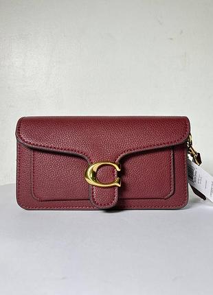 Женская сумка coach tabby 20 shoulder bag из зернистой кожи темно-коричневая