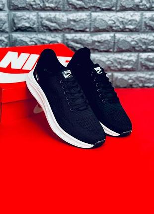 Чоловічі кросівки nike black легкі  | чорні з білим логотипом | 40–46 мужские найки на лето