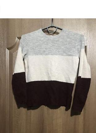 H&m💙дитячий одяг/червоно-сіро-бежевий светр 💛на 9 років