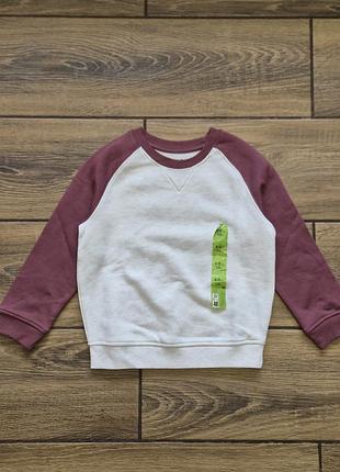 Свитшот с начесом для девочки primark 110 бордовый/молочный