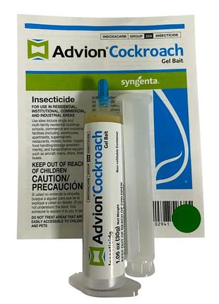 Гелева приманка syngenta advion від тарганів для використання в приміщенні та на вулиці, 30 г, 1 шт. в коробці з інструкцією