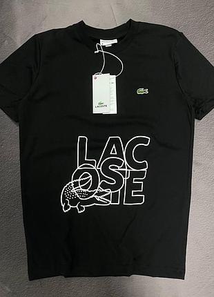 Мужская футболка lacoste черный цвет