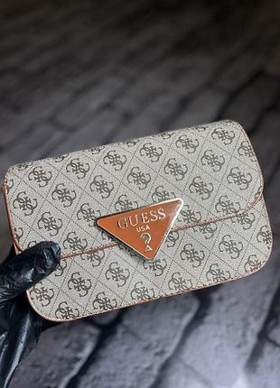 Женская сумка guess бежевый+рыжий