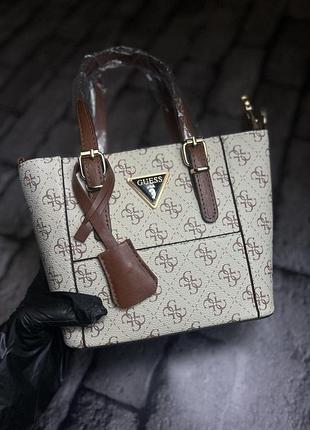 New 2025 жіноча сумка guess бежевий+коричневий