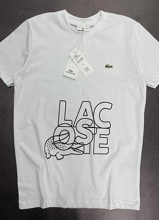 Чоловіча футболка lacoste білий колір
