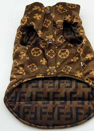 Двухсторонняя куртка для собачки fendi&louis vuitton