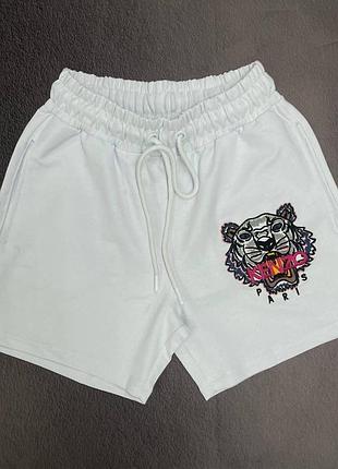 Женские шорты kenzo белые короткие