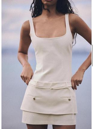 Нюдова сукн міні zara