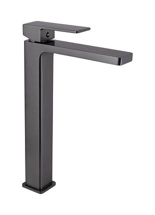 Змішувач для раковини qtap gemini високий gunmetal black pvd