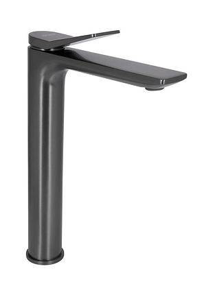 Змішувач для раковини qtap presto високий gunmetal black (qtpre269grp45582)