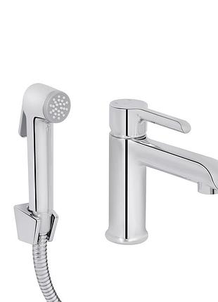 Змішувач для раковини qtap grand (з гігієнічним душем) chrome (qtgra272crm45670)