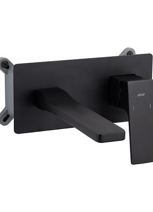 Смеситель для раковины qtap gemini скрытого монтажа black matt (qtgem273blm45694)