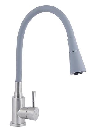 Смеситель для кухни lidz aria 015f31 с гибким изливом (k35) grey / nickel (ldari015f31gnk31871)