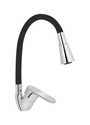 Смеситель для кухни lidz tani 008f3 с гибким изливом (k40) chrome/black (ldtan008f3bcr39484)
