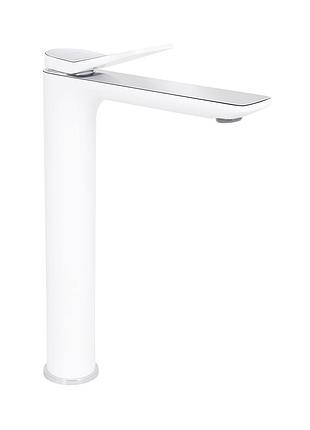 Змішувач для раковини qtap presto високий chrome/white (qtpre269crw45577)
