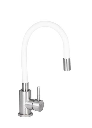 Смеситель для кухни lidz aria 015f3 с гибким изливом (k35) white / nickel (ldari015f3whi43362)