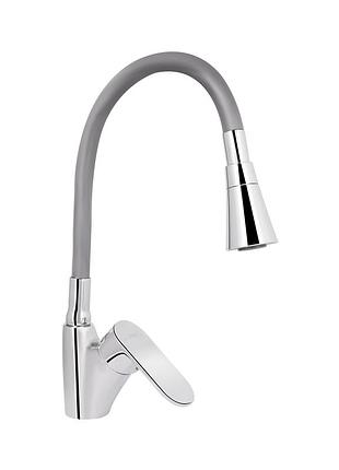 Змішувач для кухні lidz tani 007f3 з гнучким виливом (k40) chrome/grey (ldtan007f3gcr31869)