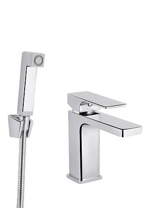 Змішувач для раковини qtap gemini (з гігієнічним душем) chrome (qtgem272crm45689)