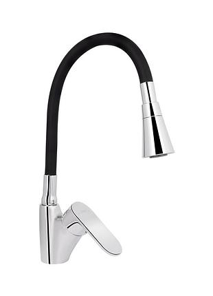 Змішувач для кухні lidz tani 007f3 з гнучким виливом (k40) chrome/black (ldtan007f3bcr37649)