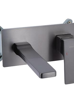 Змішувач для раковини qtap gemini прихованого монтажу gunmetal black pvd (qtgem273gmb45695)