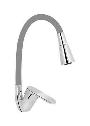 Смеситель для кухни lidz tani 008f3 с гибким изливом (k40) chrome/grey (ldtan008f3gcr39507)