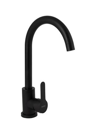 Смеситель для кухни brinex pure 015f u-образный черный матовый (bripur015fblm)