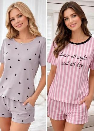 Хлопковая пижама женская (футболка + шорты) размеры xl,2xl,3xl,4xl,5xl