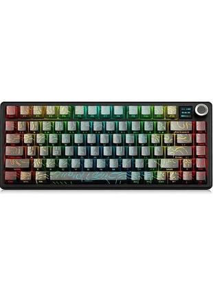 Клавіатура механічна безпровідна aula f75 max з rgb та підтримкою hot swap black gradient countor
