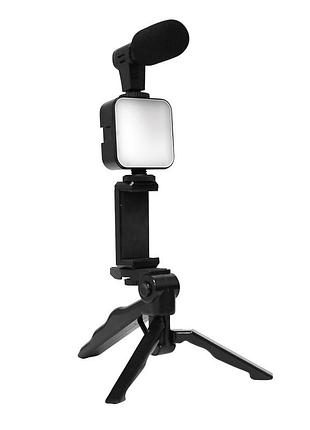 Комплект для влогінгу video-making kit ay49 для смартфона з перехідником type-c • набір блогера для телефону 4в1 ay-49