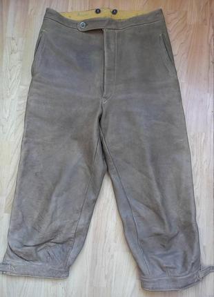Брюки кожаные мужские lederhose, из лосиной или оленьий кожи, vintage 70/80 лет, индивидуальный пошив