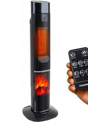 Колонний тепловентилятор teesa 2000w з імітацією каміна