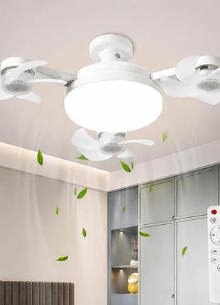 Светодиодная потолочная люстра-вентилятор ay1055 / led лампа с вентилятором в патрон / потолочный светильник-вентилятор 50w