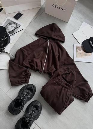Жіночий костюм (кофта + джоггери на затяжках) oversize якісний фліс не кашлатиться розмір : 42/46 48/52 туреччина