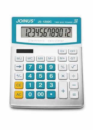 Калькулятор joinus js-1200c зеленый с ​​солнечными батареями