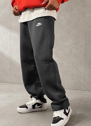 Серые спортивные штаны nike оверсайз, широкие джоггеры найк на резинке, спортивные брюки для мужчин s