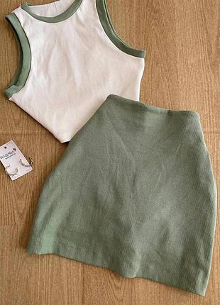 Жіночий костюм топ + спідниця-шорти xs-s, m-l