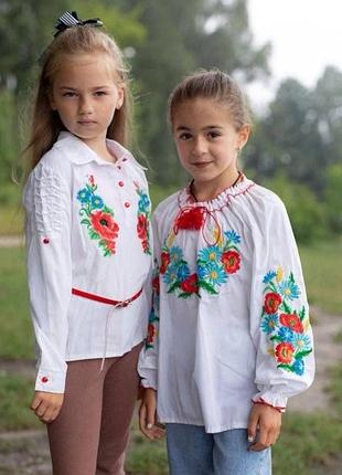Стильна вишиванка для дівчинки на зріст 134 см,140 см, 146 см, 152 см, 158 см 164 см