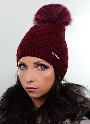 Шапка olga 18092 бордовый