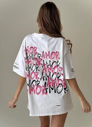Жіноча футболка з трендовим принтом,oversize