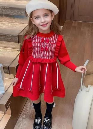 Необычайно красивое теплое платье на 6 лет, 7 лет, 8 лет