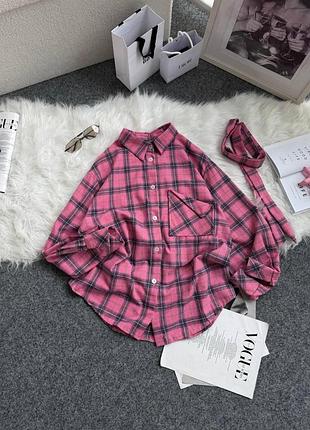 Тренд сезону жіноча сорочка у клітинку розмір універсальний
